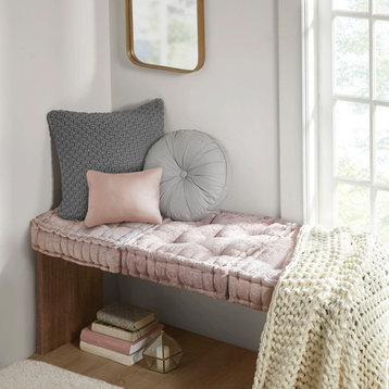Intelligent Design Azza Square Floor Pillow Seat Cushion, Blush, Blush