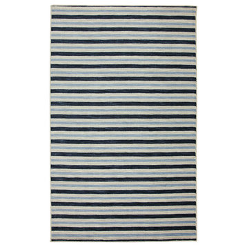 Monterey Stripe Blue Rug, 5'x8'
