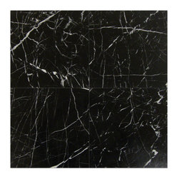 12x12 Nouveau Nero Black - Home Decor