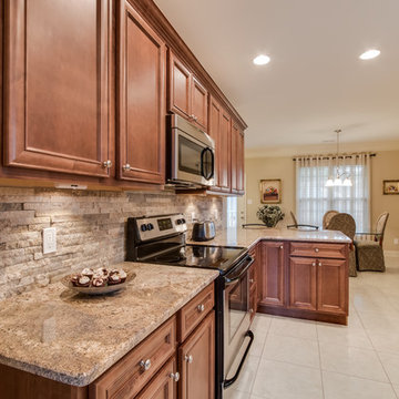 Africa Range Granite used in Kitchen with splitface Backsplashes