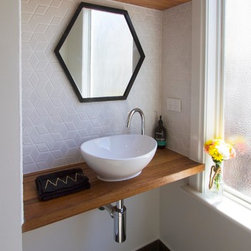 Recycled Timber Vanity top with shelving - Vanity Tops And Side Splashes