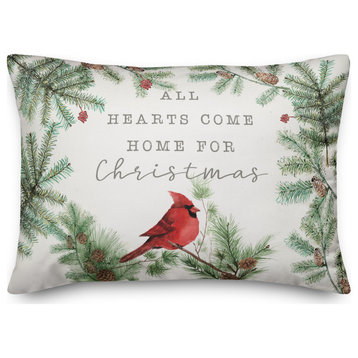 Hearts Come Home For Christmas 7 20x14 Spun Poly Pillow