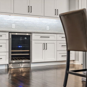 Built-In Wine Fridge and Custom Cabinetry for Convenience