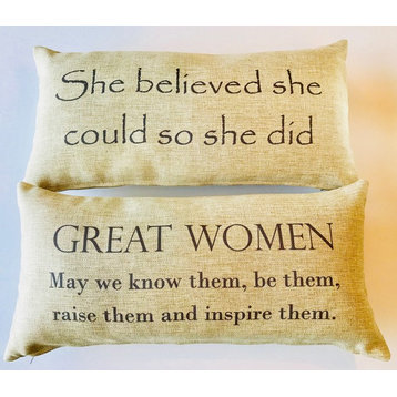 She Believed She Could Great Women Doublesided Motivational Pillow