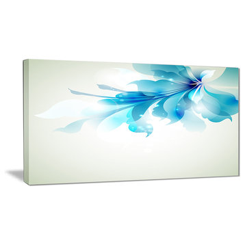 "Tender Blue Abstract Flowers" Canvas Print, 40"x20"