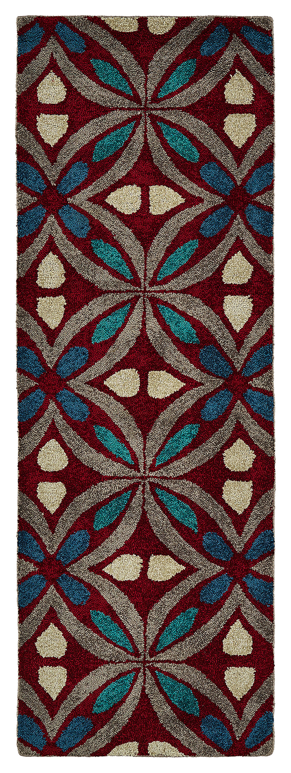Peranakan Tile Collection Red 2' x 3' Rectangle Indoor-Outdoor Throw ...