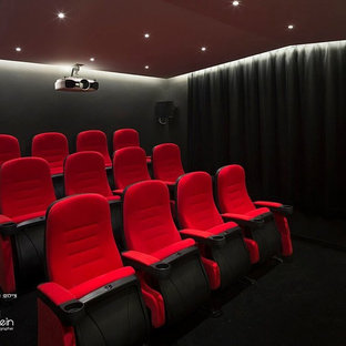 Photo of a modern home cinema in Tel Aviv.
