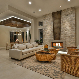 Wohnen mit Travertin und Gaskamin Ideen, Design & Bilder - Juli 2020