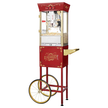 Matinee Popcorn Machine With Cart 8oz Popper With Stainless-Steel Kettle