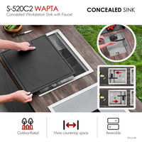 Concealed Dual-Mount Steel Utility Sink 20", 1-Hole Prep Sink, Dura-Tek, Black
