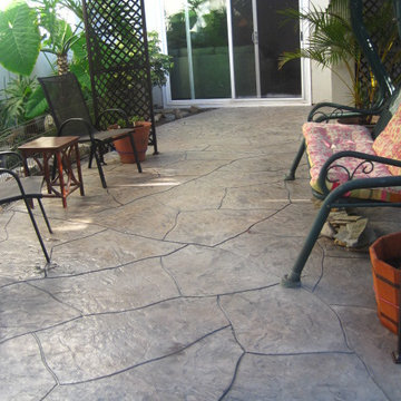 Exterior Stamped Overlay Flagstone Pattern