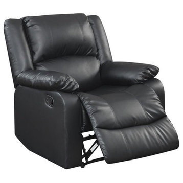 Relax-A-Lounger Pittsburg Recliner in Black Faux Leather Upholstery