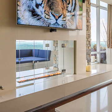 Double Sided Custom Fireplace