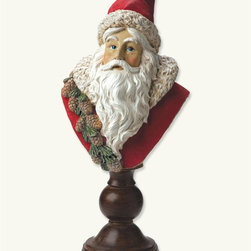 Santa Claus Pedestal Bust - Holiday Accents And Figurines