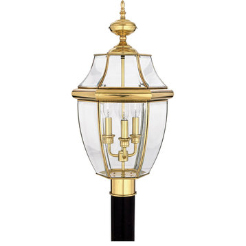 Newbury 3 Light Post Light or Accessories, Polished Brass