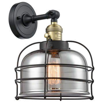INNOVATIONS LIGHTING 203SW-BAB-G73-CE Large Bell Cage 1 Light Sconce