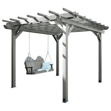 Bodhi Pergola, 12x12 and Classic Westport Swing Set 4', Coastal Teak