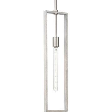 Boundary Collection 1-Light Modern Pendant, Brushed Nickel