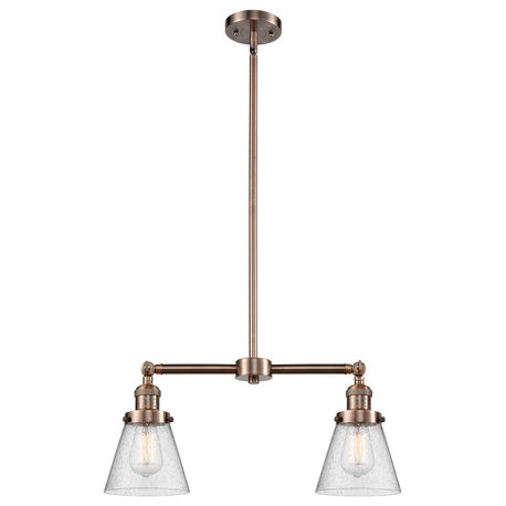 Innovations 2-LT Small Cone 22" Chandelier - Antique Copper