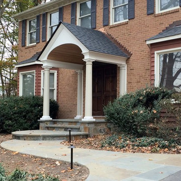 Formal Entry Portico with Stone Landing and Walkway