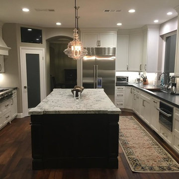 Kitchen Remodel - Winter Cloud Honed Quartzite & Black Absolute Brushed Granite