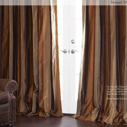 DrapeStyle - Striped Silk Dupioni Drapery in Veranda 16 - Curtains