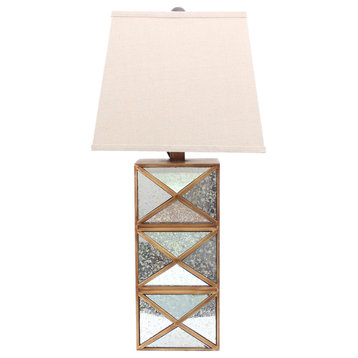 Modern Illusionary Table Lamp With Mirrored Gold Base