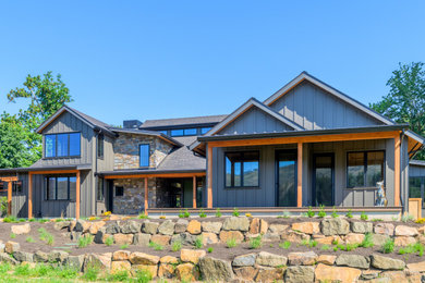Inspiration for a transitional exterior home remodel in Other