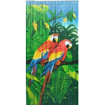 Master Garden Products - Tropical Parrot Print Beaded Bamboo curtain, 36"Wx78"H - This handcrafted bamboo beaded curtain has a tropical yet simple style that can be added to your home, business, or garden. This product is made of 90 strands of first-quality hanging bamboo beads. You can tie it to the side, let it hang all the way down, put it in a doorway, use it to create the illusion of a separate area in one room, or use it as a window curtain. You can even hang two curtains next to each other for wider spaces; Each bamboo curtain is 36" x 79" with 90 strands attached to a wooden hanging bar.