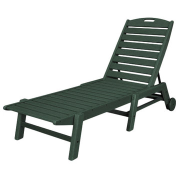 Nautical Chaise With Wheels, Green