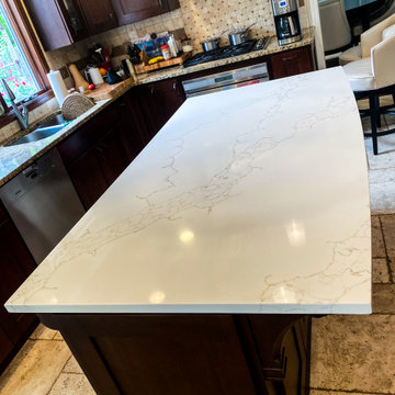 Quartz Tabletop installation in "Santorini" color