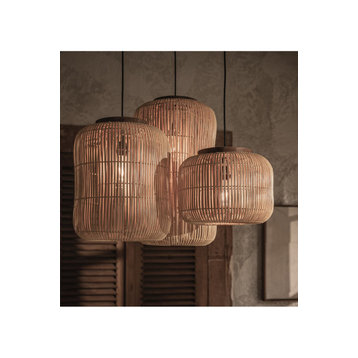 Natural Rattan Hanging Lamp | dBodhi Barrel, W14 X D14 X H25