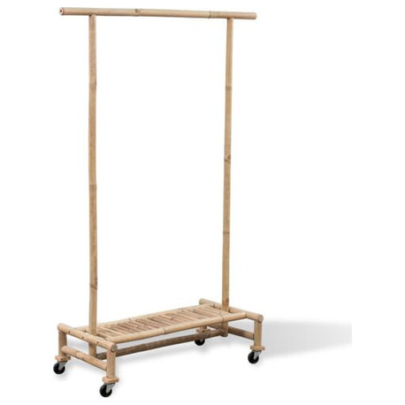 vidaXL Clothes Rack Bamboo Portable Bamboo Clothes Rack Rectangular