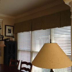 Inverted Box Pleat Valance & 2" Wood Blinds - Valances