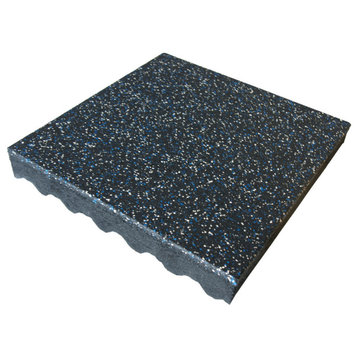 Eco-Safety Interlocking Tiles 3", Blue/White Speckled, 50-Pk