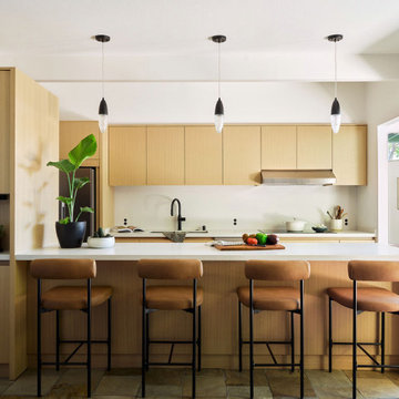 Streamlined White Oak Midcentury Modern Kitchen