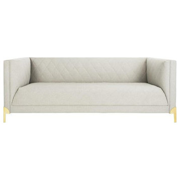 Adeline Diamond Trellis Sofa, Light Gray