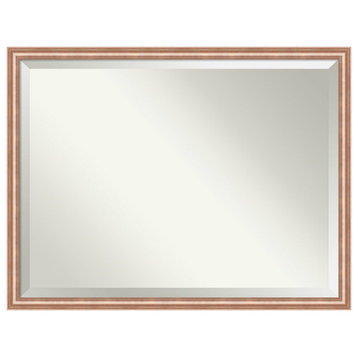 Harmony Rose Gold Beveled Wood Wall Mirror 42.5 x 32.5 in.