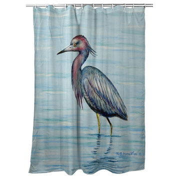 Betsy Drake Little Blue Heron Shower Curtain