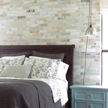 DIY Brick Allover Stencil Master Bedroom