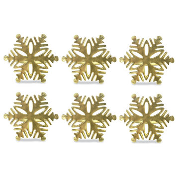 DII Gold Snowflake Napkin Ring, Set of 6