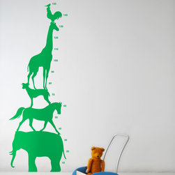 Animal Tower Wall Stickers - Green - Picture Frames