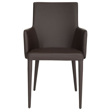 Caelum Arm Chair Brown PU Leather