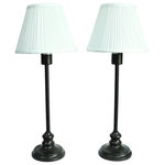 Urbanest - Urbanest, Modello Buffet Lamps, Oil-Rubbed Bronze, Set of 2 - A stylish way to light up your favorite spaces. This lamp set includes 2 lamp bases in oil-rubbed bronze and 2 UNO fitter lampshades in off-white with mushroom pleating. The maximum recommended wattage for these lamps is 40 watts (Type A). Bulb not included. These lamps are UL-Listed.