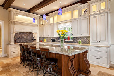 Elegant kitchen photo in Miami