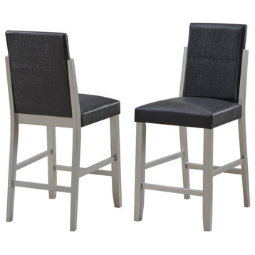 Luder Counter Height Bar Stools, Champagne Wood Legs, Set of 2