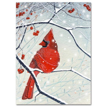 Michelle Campbell 'Red Cardinal x mas Card' Canvas Art, 24" x 32"