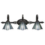 Toltec Lighting - Toltec Lighting 163-DG-9325 Elegant� - Three Light Bath Bar - Elegant? 3 Light Bath Bar Shown In Dark Granite Finish With 7" Sea Ice Tiffany Glass.Assembly Required: TRUE Shade Included: TRUEDark Granite Finish with Sea Ice Tiffany Glass *Number of Bulbs:3 *Wattage:100W *Bulb Type:Medium Base *Bulb Included:No *UL Approved:Yes