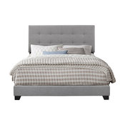 Zamparippa Button-Tufted All-In-One Upholstered Bed, Glacier Linen, King