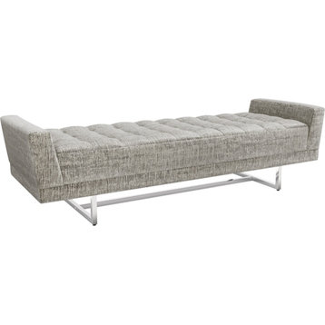 Luca King Bench - Feather, Polished Nickel